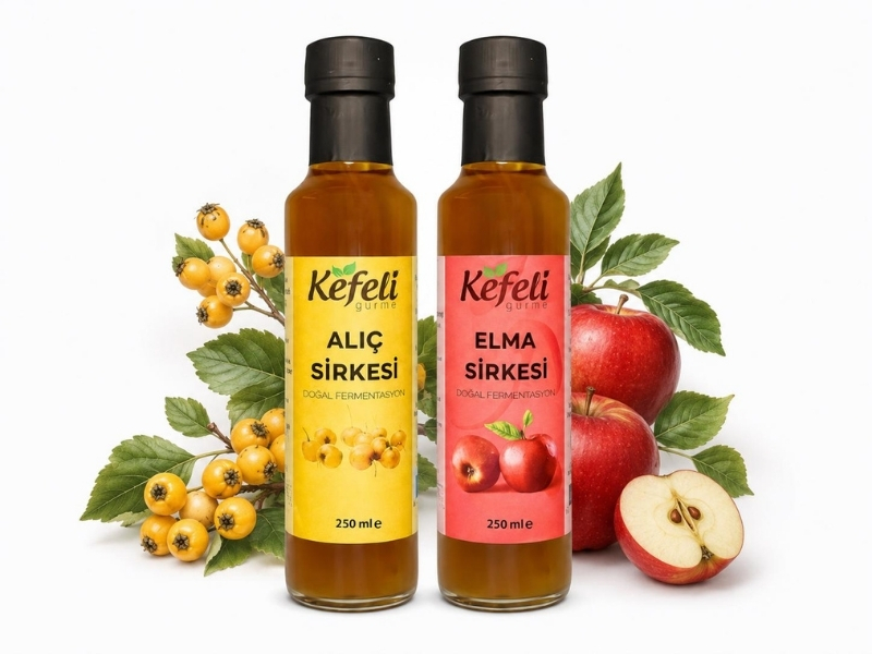 Elma ve Alıç Sirkesi Doğal Fermantasyon 2'li Set 250ml - Görsel 2
