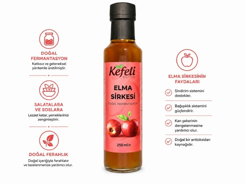 Elma ve Alıç Sirkesi Doğal Fermantasyon 2'li Set 250ml - Görsel 3